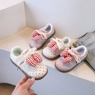 2026春季 软底防滑休闲鞋 新款 儿童洋气蝴蝶结公主鞋 板鞋 女童运动鞋