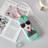 日系ins高级感眼镜盒女学生便携抗压近视眼镜收纳盒带挂绳挂脖款