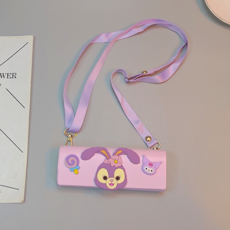 日系ins高级感眼镜盒女学生简约便携抗压近视眼镜收纳盒带挂绳