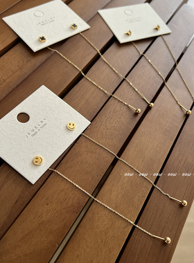 GGW 精致秀气长流苏蝴蝶钛钢耳线笑脸长耳钉简约百搭螺丝拧扣耳环