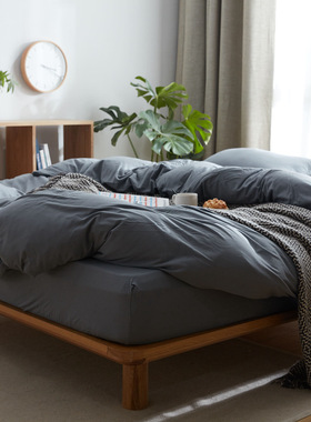 ZZ超柔纯棉全棉针织棉床单床笠床垫套席梦思1.5床1.8床1.2深灰色