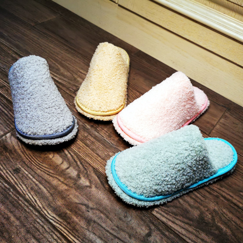 美丽绒底薄绒底 静音保护木地板拖鞋 擦地拖地扫地拖鞋 可拆卸底
