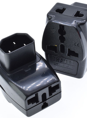 电脑PDU多孔转换插头UPS 服务器IEC320-C14一转三万用转换插座10A