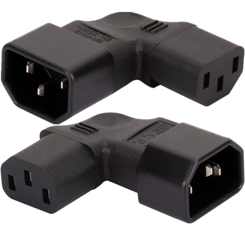 IEC320-C13转C14品字转接插头左接弯头 PDU UPS 电脑 电饭煲插头