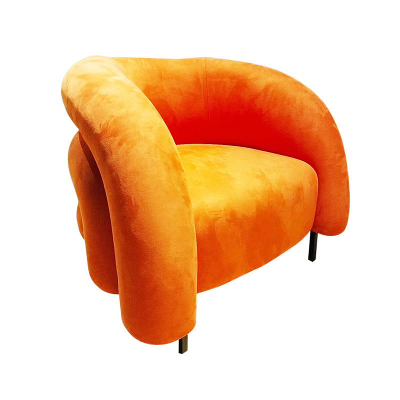 设计师意式简约懒人科技布羊绒布休闲椅轻奢客厅样板房单人沙发