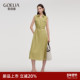 歌莉娅亚麻无袖 V领背心裙 大方得体通勤衬衫 连衣裙女2026新款 春季