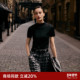 上衣女2025新款 秋季 穿搭短袖 歌莉娅半高领修身 T恤套头衫 1E8C5G300