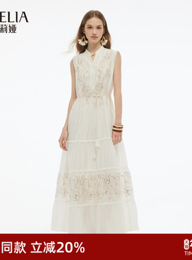 歌莉娅绣花连衣裙女夏季穿搭2025新款莱赛尔千金风裙子1E5R4K920