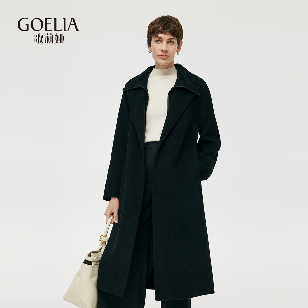 羊毛大衣歌莉娅设计感气质外套女