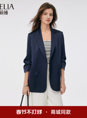 歌莉娅三醋酸七分袖西装外套女士2025新款春季通勤穿搭1C8L6M21B