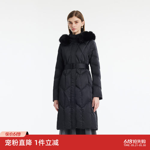 歌莉娅冬季长款鹅绒羽绒服外套女