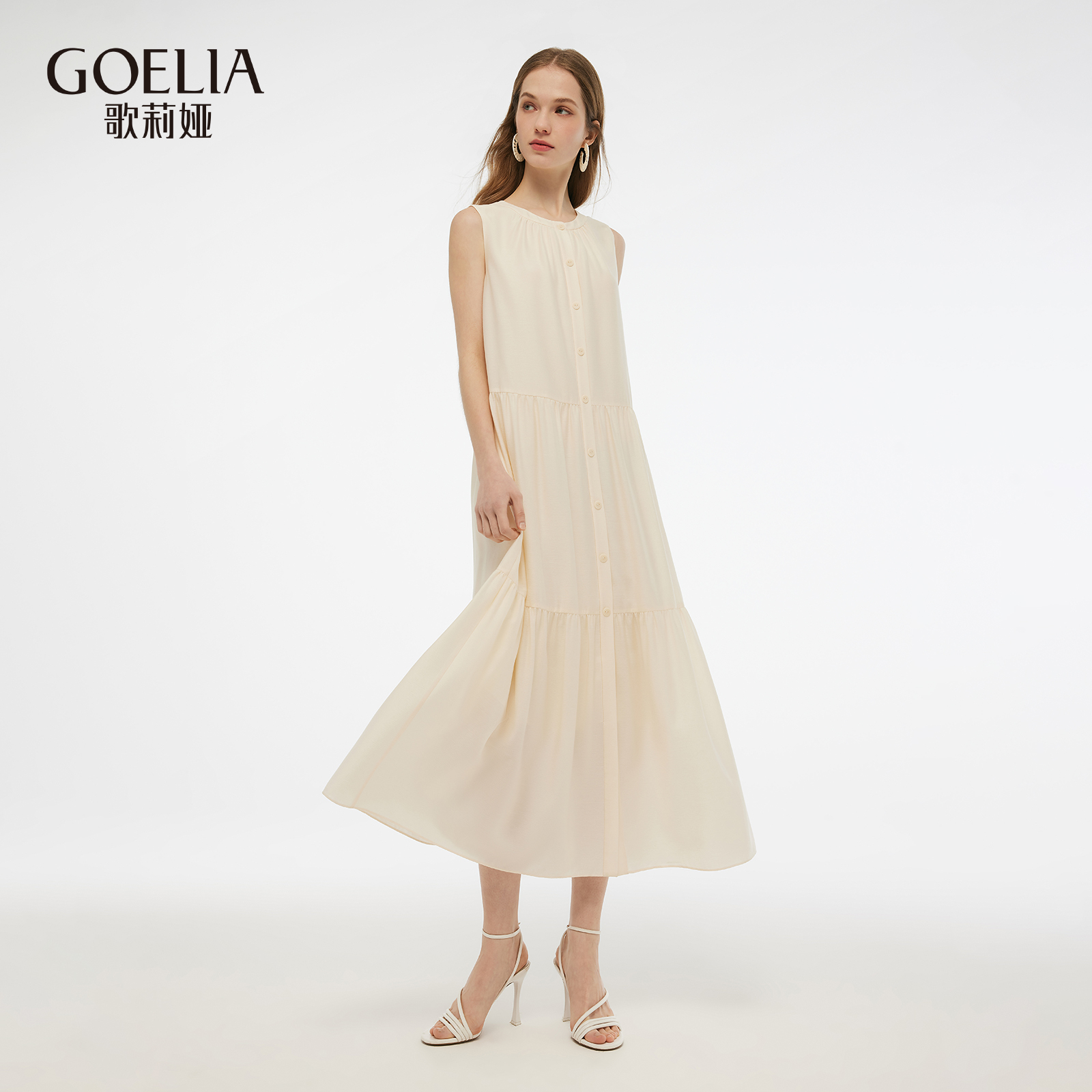 歌莉娅夏季新款宽松醋酸连衣裙女