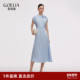 首降3折 歌莉娅真丝连衣裙女夏季 出席重要场合穿搭桑蚕丝连身裙子
