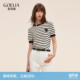 流行穿搭条纹上衣纯棉T恤1E7J5G740 夏季 歌莉娅针织短袖 女新款