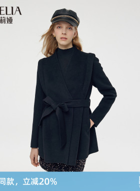 歌莉娅黑色呢子短大衣女秋冬新款小个子高级感外套1CCR6E360