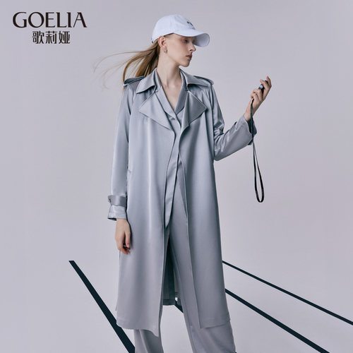 歌莉娅风衣女长款醋酸大衣外套