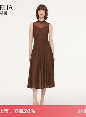 歌莉娅针织连衣裙女2026新款春季重要场合无袖背心裙子1F3C4G840