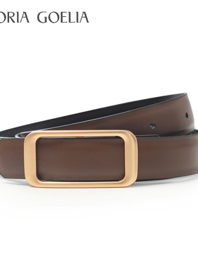 GLORIAGOELIA春季新品简约双面用真皮腰带1B1L9H030