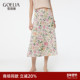 歌莉娅真丝半身裙女夏季 2025新款 超好看桑蚕丝印花裙子1E5L2B330