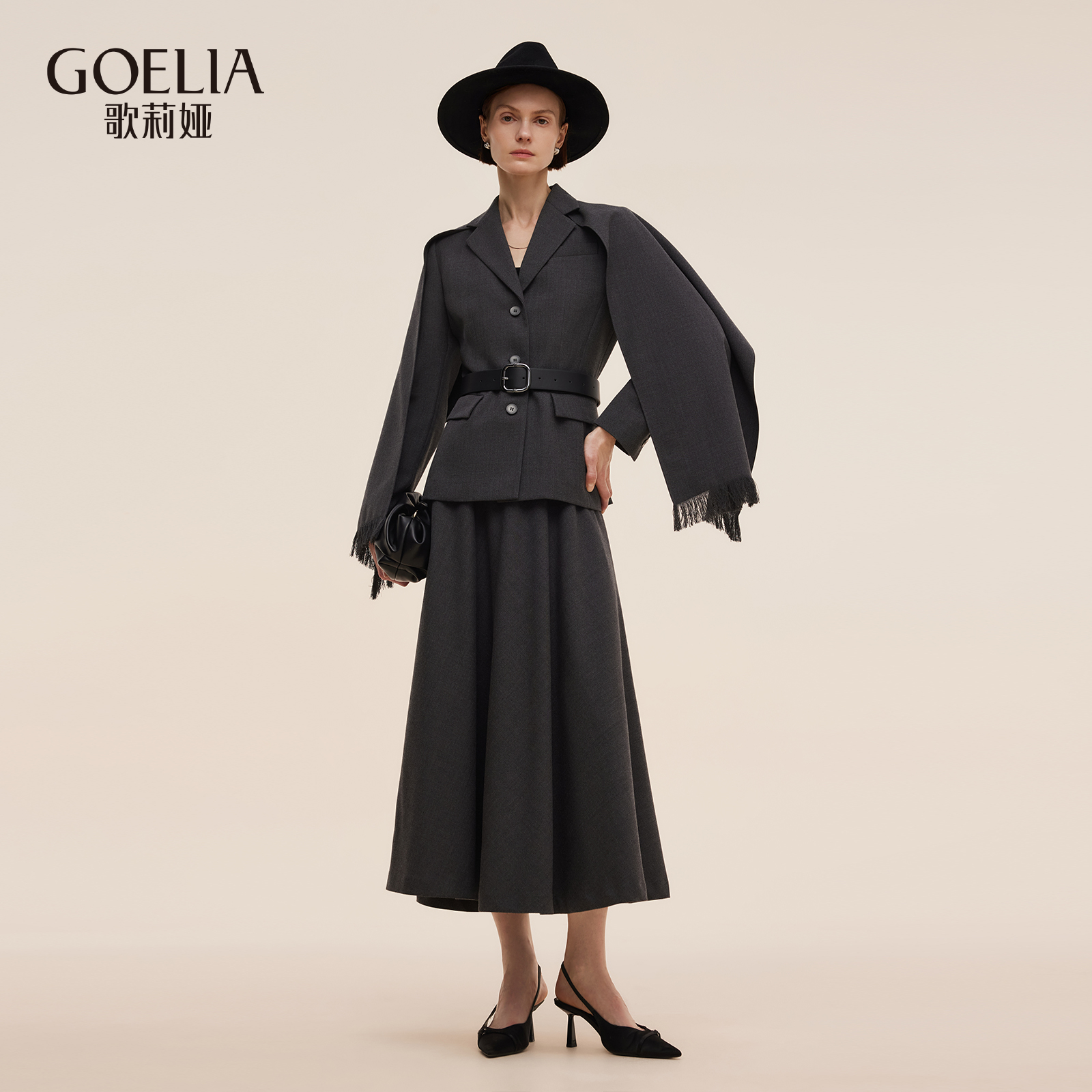 歌莉娅秋季通勤羊毛西装外套女