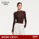 上衣女秋冬穿搭桑蚕丝打底衫 首降5折 歌莉娅无缝莱赛尔毛织衫