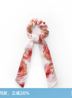 GOELIA/歌莉娅夏季新品10姆米真丝顺纡绉印花头绳1E4A9I060