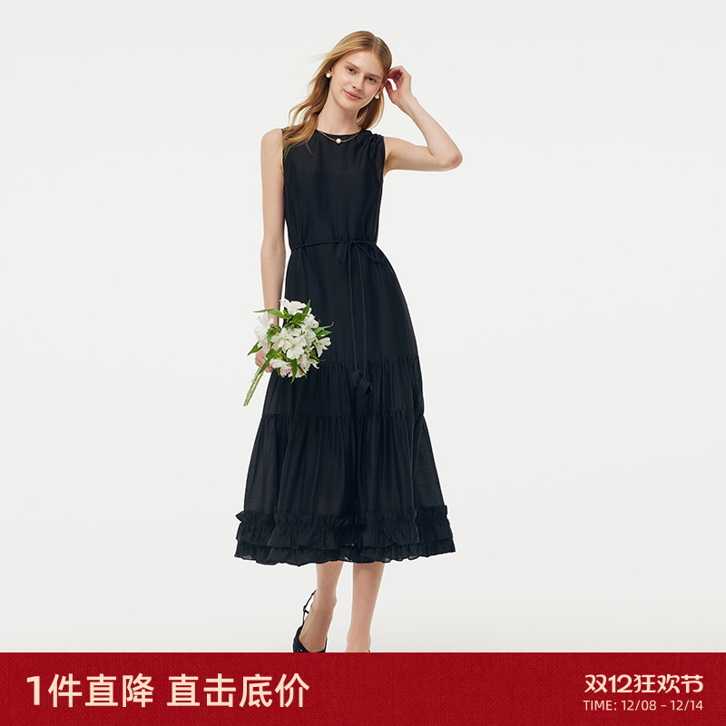 歌莉娅2025新款设计感女装连衣裙