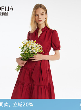歌莉娅红色连衣裙女夏季时尚气质绝美棉布小红裙子1C4R4K0ZA