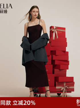 歌莉娅冬季新品闪葱针织连衣裙1CNL4F320