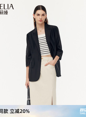 歌莉娅西装女外套春季新款休闲通勤廓型一粒扣正装1E3C6M500