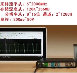 HS4或HS6PC虛擬示波器卡1GS采樣2到128通道8至16位分辨率256M緩存