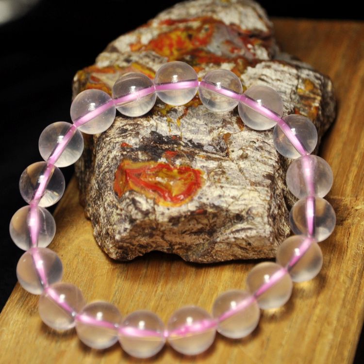 精品天然冰种粉晶手串芙蓉石蔷薇水晶粉水晶女士款手链6mm8mm10mm