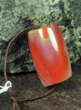 紫罗兰天然北票战国红缟玛瑙勒子单珠吊坠04196配珠佛象形挂件