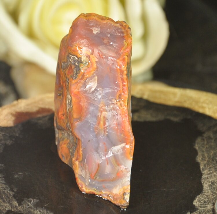 辽宁朝阳天然北票战国红缟玛瑙原石鸡血红肉料矿标 摆件  1-903号