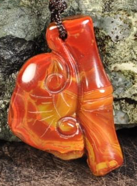 挂件天然缟玛瑙竹子女士吊坠