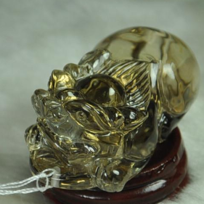 精品未优化原色天然黄水晶黄晶貔貅男女款小把件大吊坠挂件手雕件