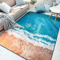 Bắc Âu in ảnh bãi biển phòng khách không tóc màu xanh có thể ngủ kích thước lớn đệm thảm sàn - Thảm thảm đẹp