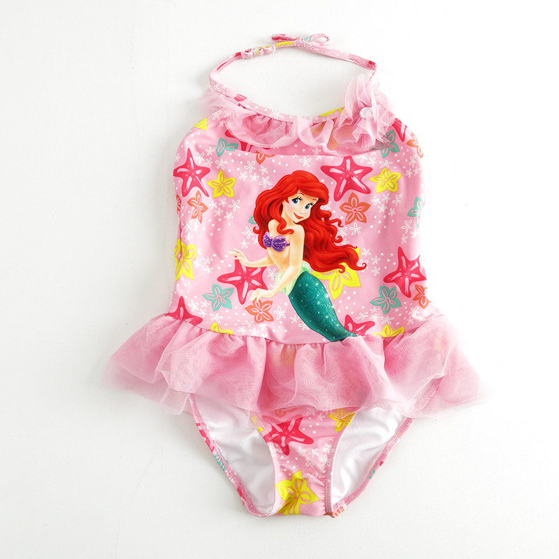 儿童游泳衣甜美可爱小美人鱼女童宝宝学生连体休闲速干温泉泳装