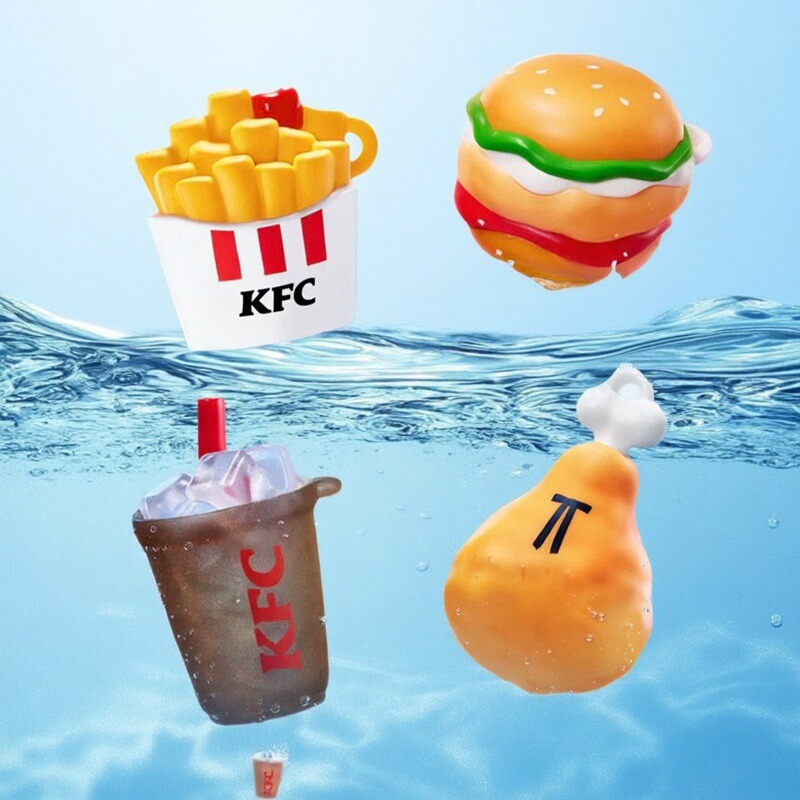 代购肯德基变色挂件挂饰KFC薯条汉堡可乐鸡腿全家桶感温玩具