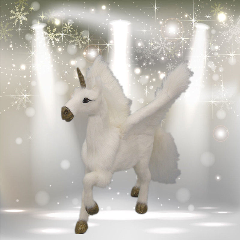 白马摆件独角兽工艺品家居装饰道具办公室创意家居欧式带翅膀飞马