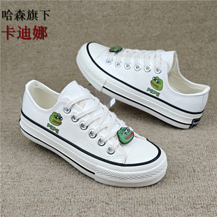 系带平底帆布休闲低帮圆头轻便单鞋 新款 潮 处理女鞋 品牌撤柜断码