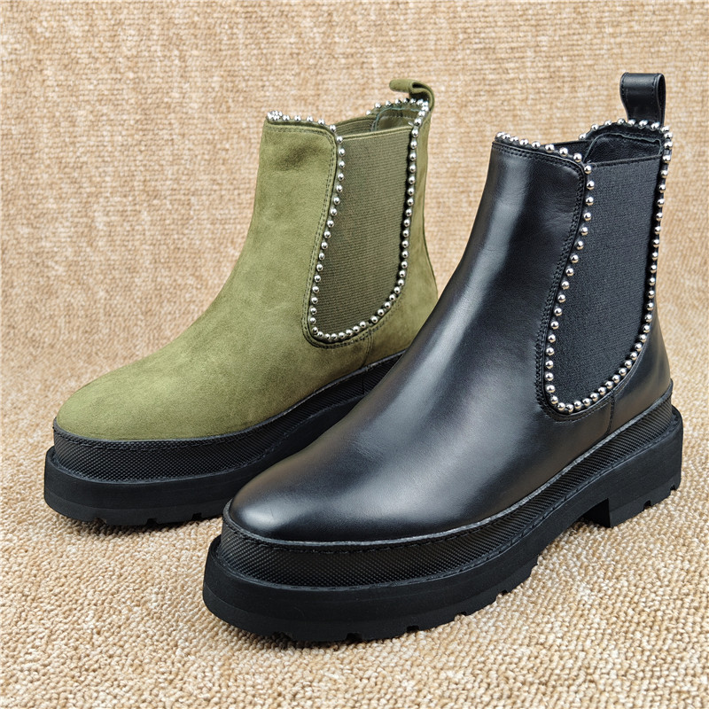 品牌撤柜断码清仓女鞋真皮女短靴加绒保暖切尔西靴低跟厚底女棉靴,女鞋,切尔西靴,淘宝优惠券,粉丝福利购,淘宝优惠卷