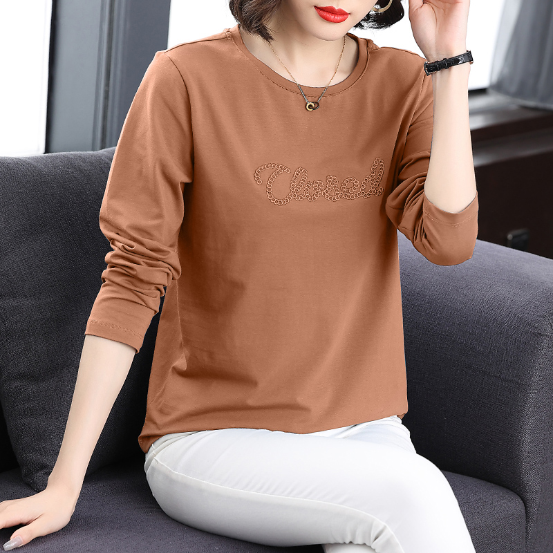 打底t恤女长袖春秋大码女装胖mm