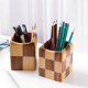 北欧实木笔筒收纳盒学生桌面办公室木质创意多功能简约大容量笔桶