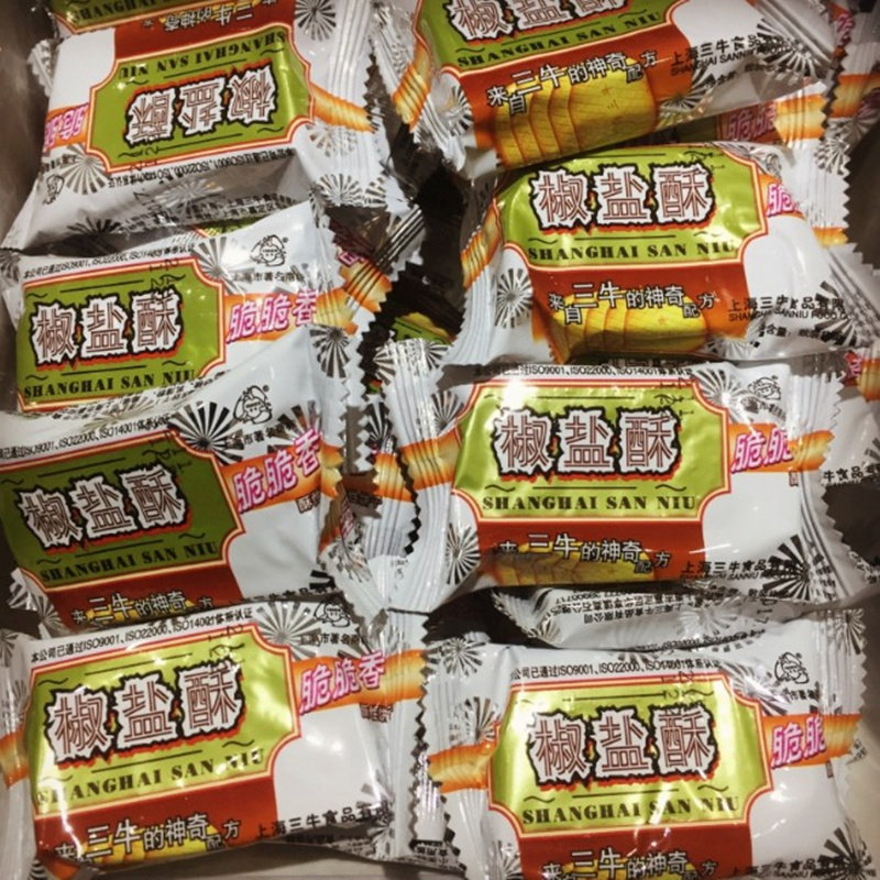 上海特产三牛椒盐酥饼干3斤1500g特色鲜葱芝麻早餐饼脆脆香饼干