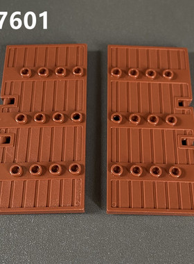 兼容87601拼装小颗粒1x5x8中古城堡城楼城门大木门积木moc