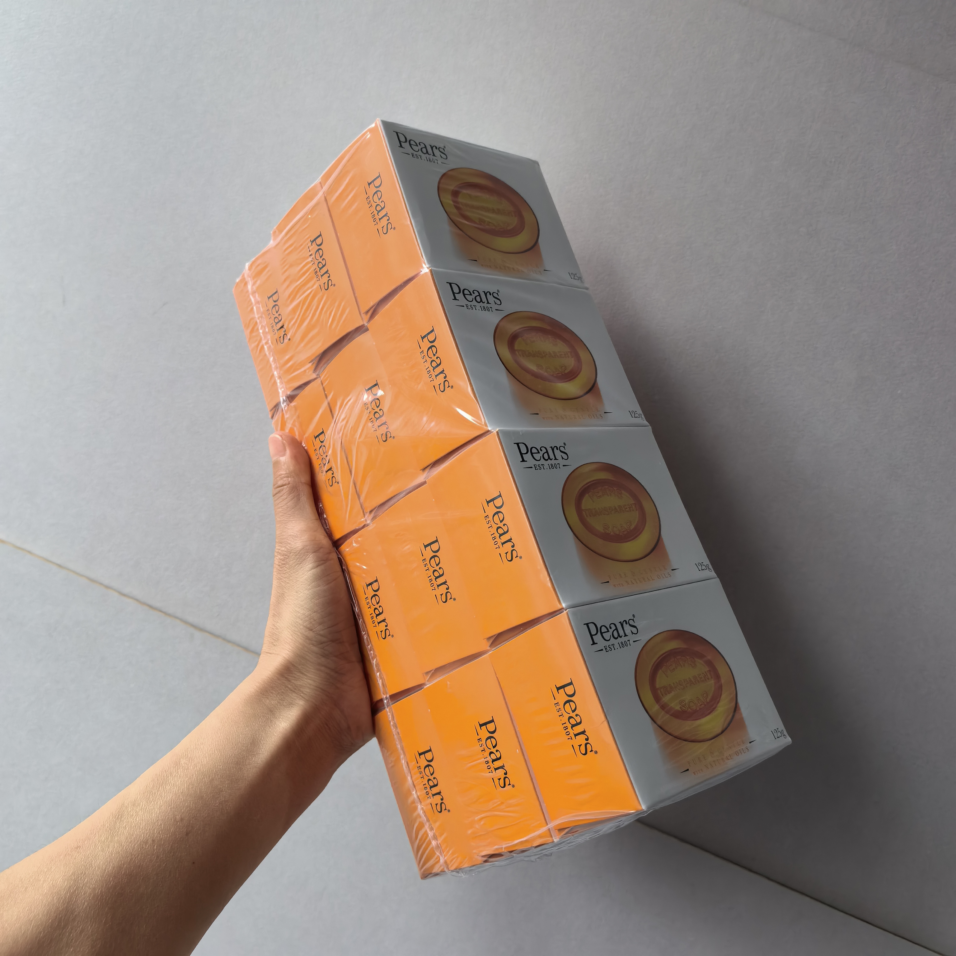 开市客代购pears香皂梨牌琥珀橙精油润养水晶皂125g*12块洗手洗澡