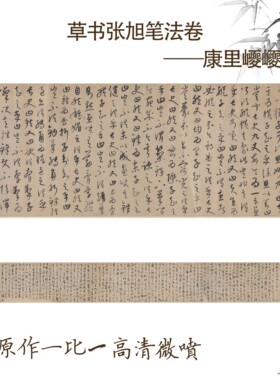 包邮唐康里巎巎草书张旭笔法卷纸本毛笔字行草书法字体临摹微喷