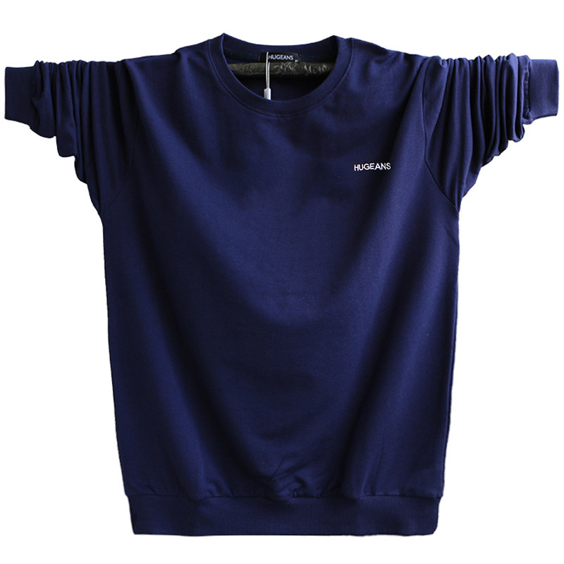 春秋季圆领大码纯棉薄款卫衣长袖大码加肥加大宽松运动爸爸装上衣