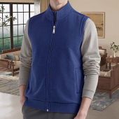 宽松纯色背心休闲外穿加肥大码 2026新款 潮流立领拉链马甲男春秋季